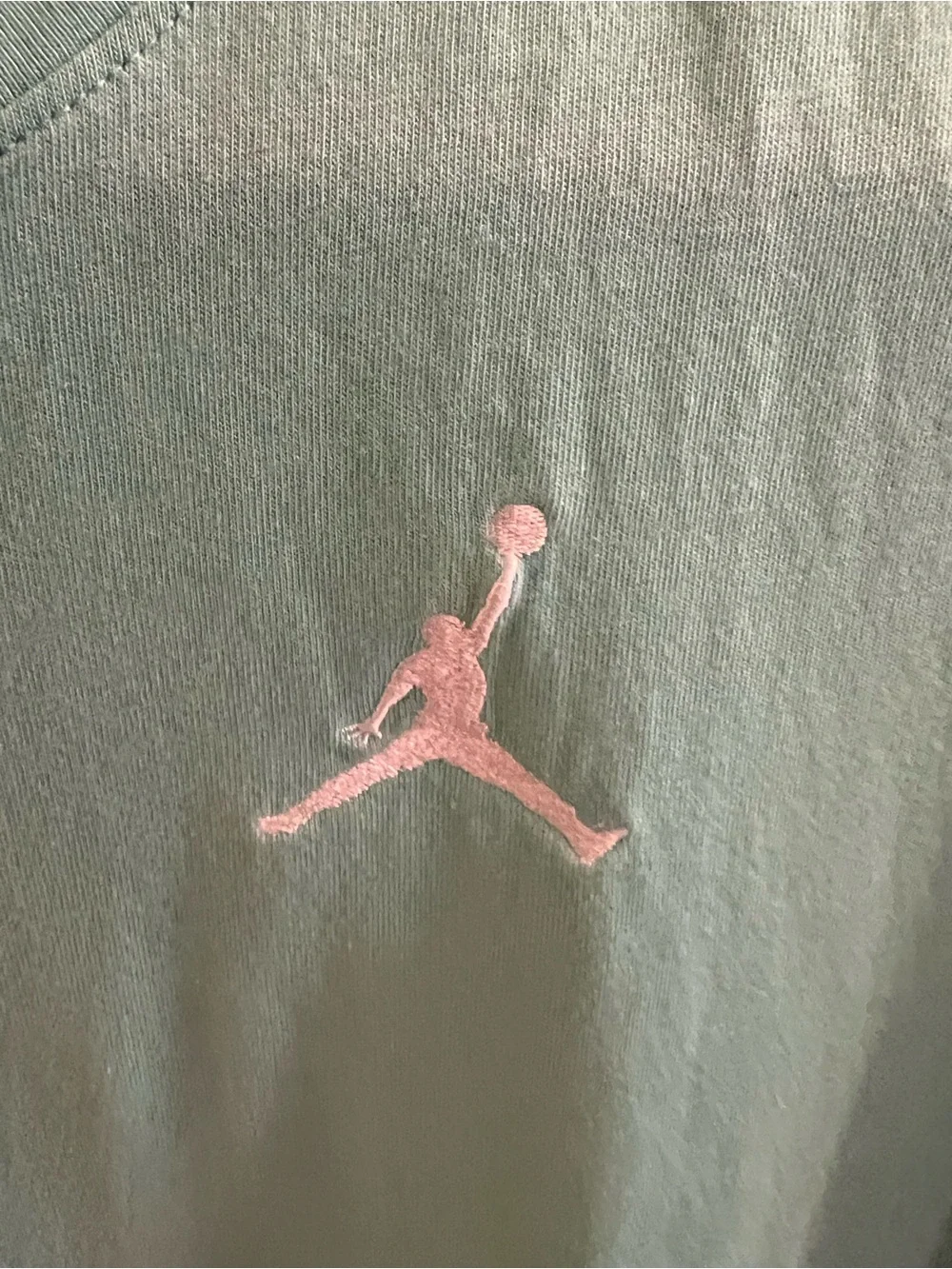 Jordan Short-Sleeve Crewneck T-Shirt in Mint Green with White Jumpman